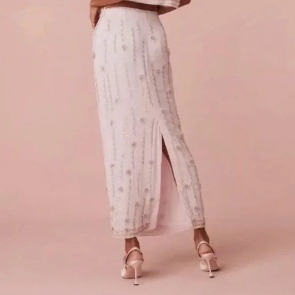 LOVESHACKFANCY Goodall Embellished Midi Skirt - Picture 9 of 15